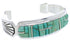 Genuine Sterling Silver Turquoise Inlay Jewelry Cuff Bracelet MX27330